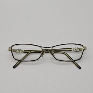 Valentino eyeglasses tortoiseshell frames with green rhinestone logo FOR FRAMES
